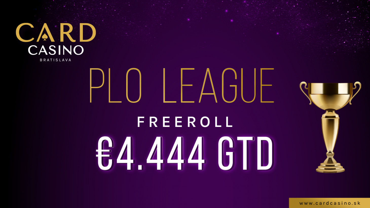 The popular Pot Limit Omaha league is back. Tournaments and a €4,444 Freeroll await you!