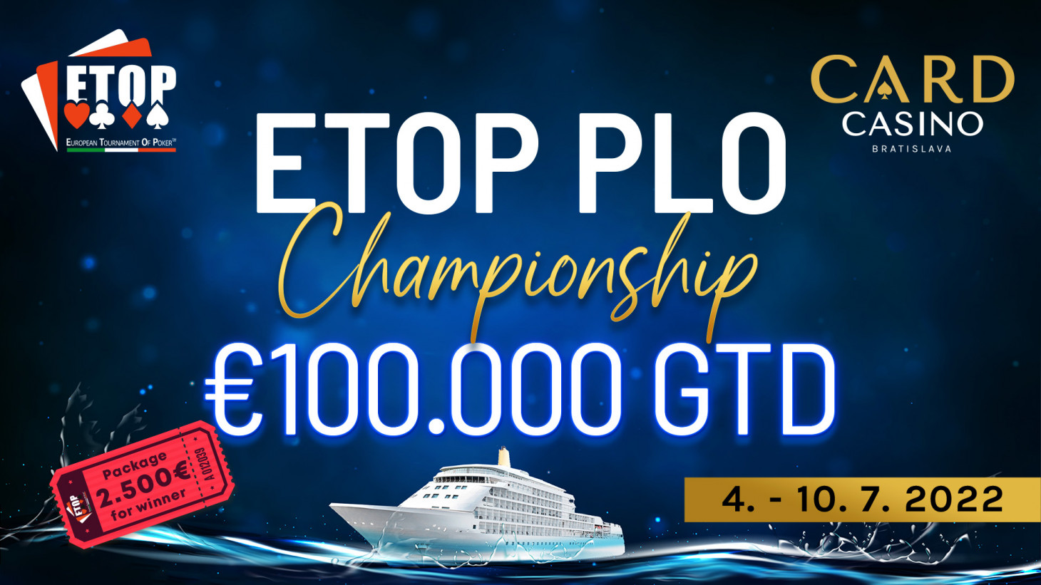ETOP returns to Bratislava with a double guarantee of 100.000€!
