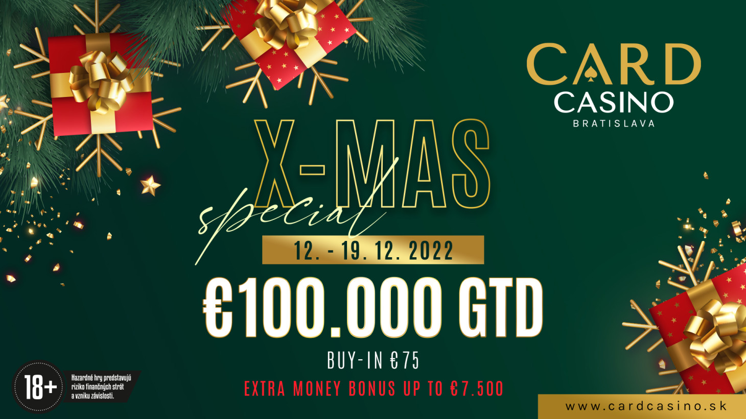 Mach dich bereit für ein Card XMas Christmas mit einem €100.000 GTD-Turnier