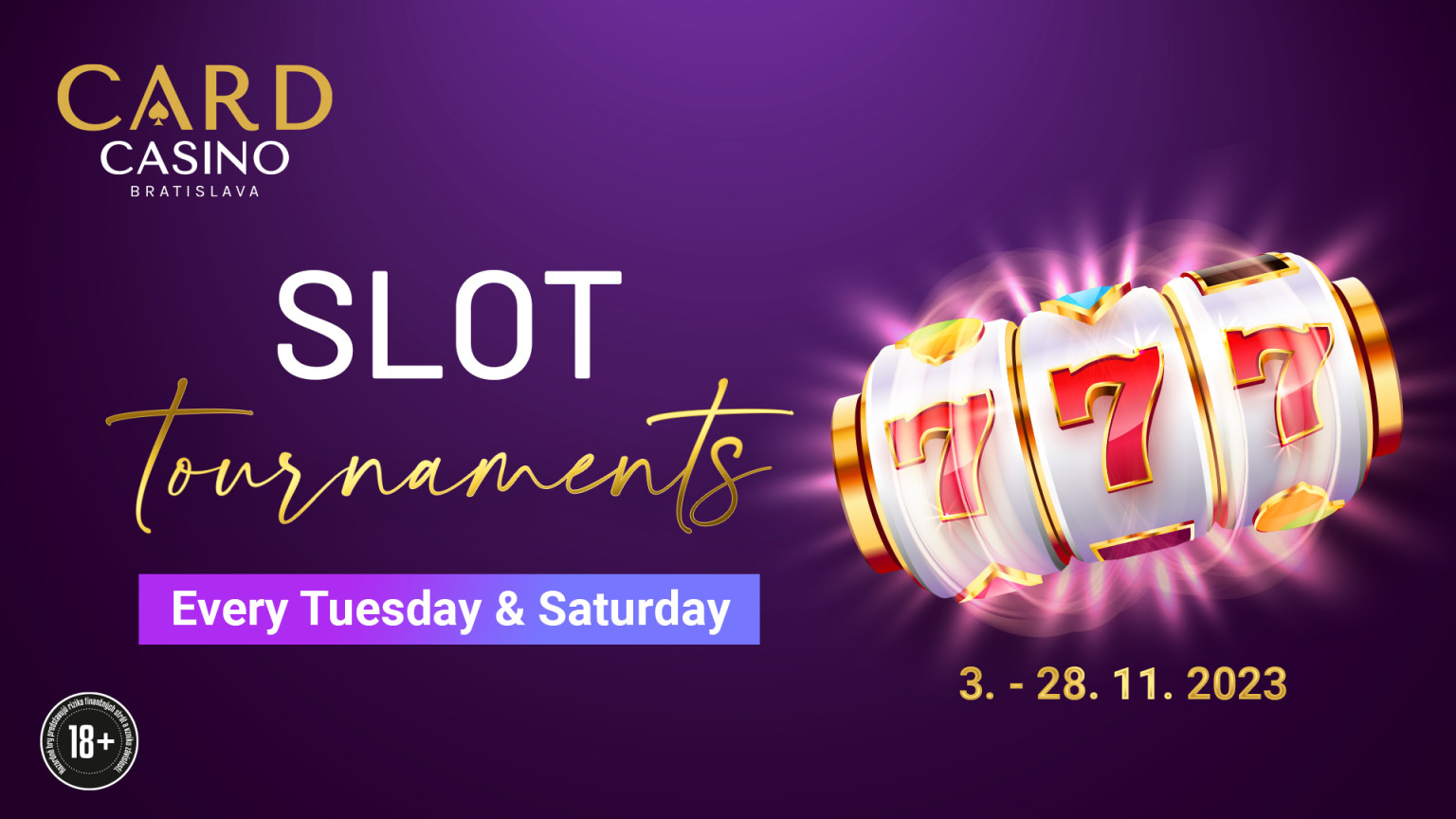 Tuesdays and Saturdays get super fun with Slot Tournaments