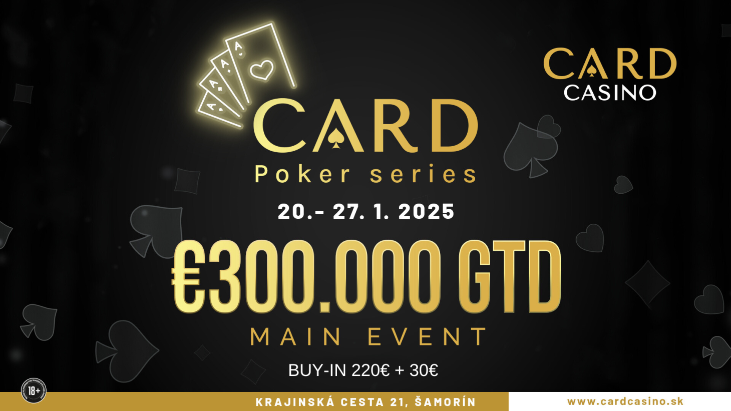 300.000€ Card Poker Series Festival wird im Januar gespielt