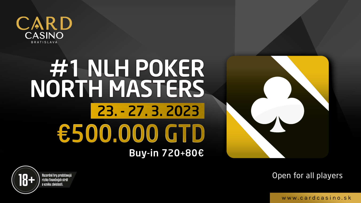 The tournament with the biggest guarantee is coming up. The €500,000 POKER NORTH MASTER will be played in Cardo!