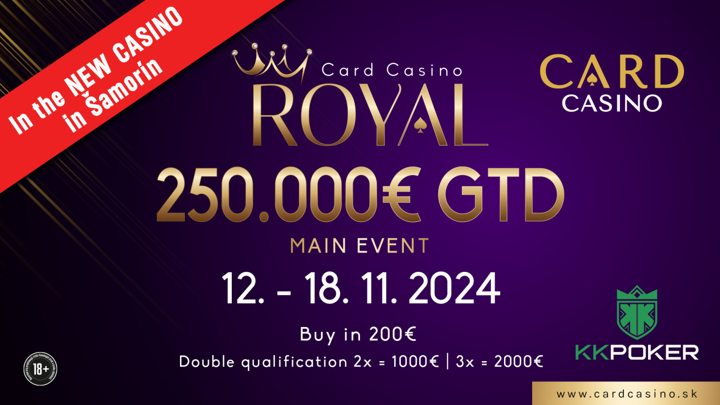 The first festival in the new Card Casino. In November is ROYAL with 250.000€ Main Event