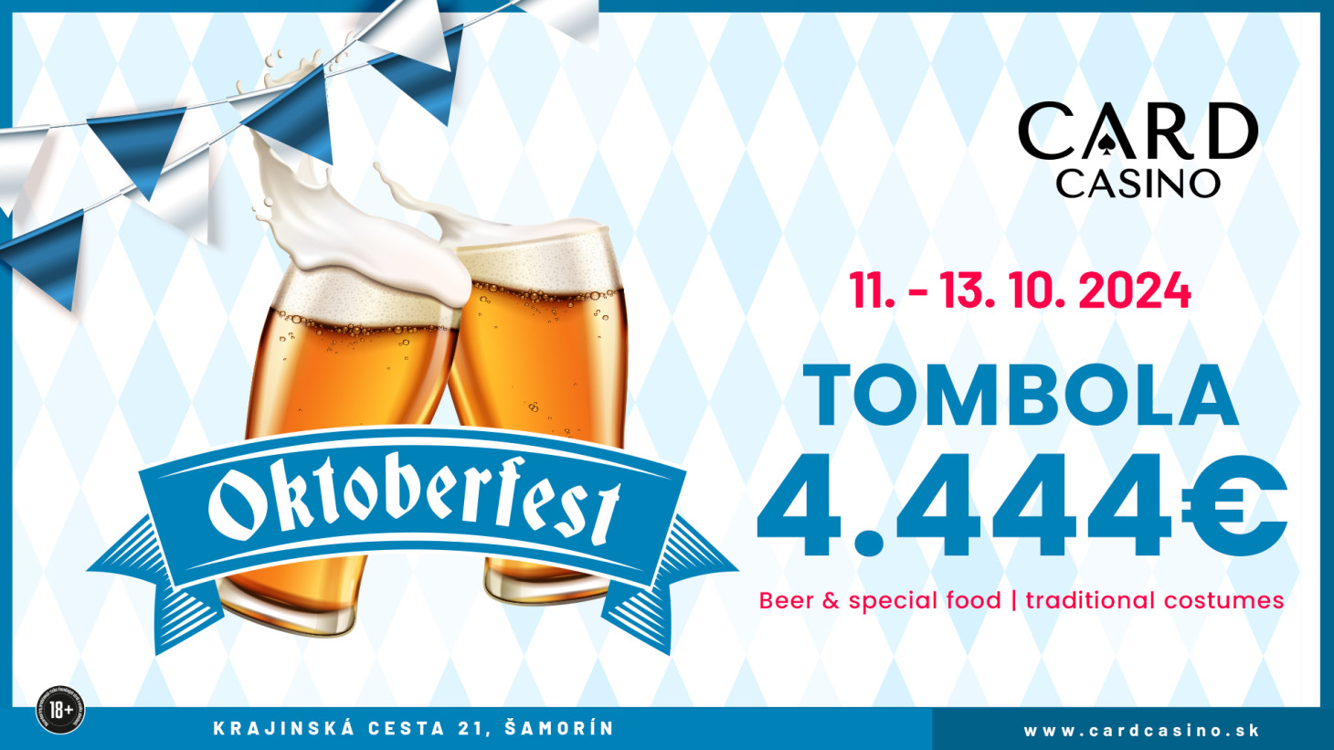 Oktoberfest in the casino. A great menu and a generous raffle await you