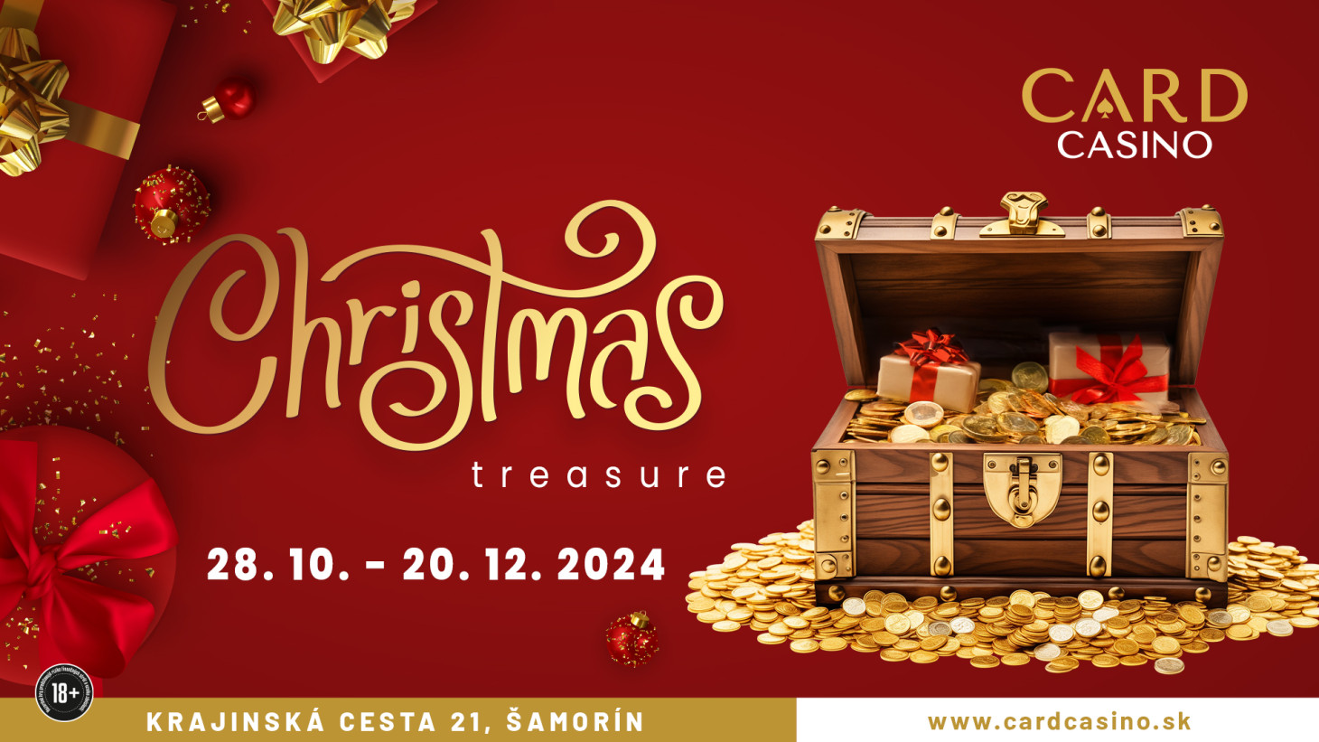 Gifts are brought by the Christmas Treasure. Enjoy the holidays of abundance with Card Casino