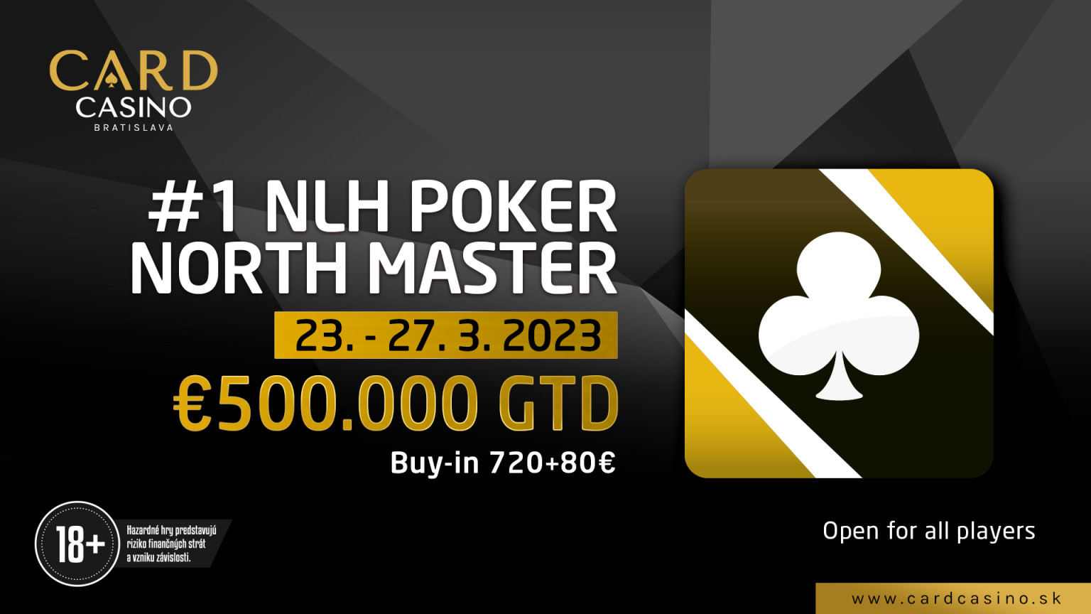The tournament with the biggest guarantee is coming up. The €500,000 POKER NORTH MASTER will be played in Cardo!