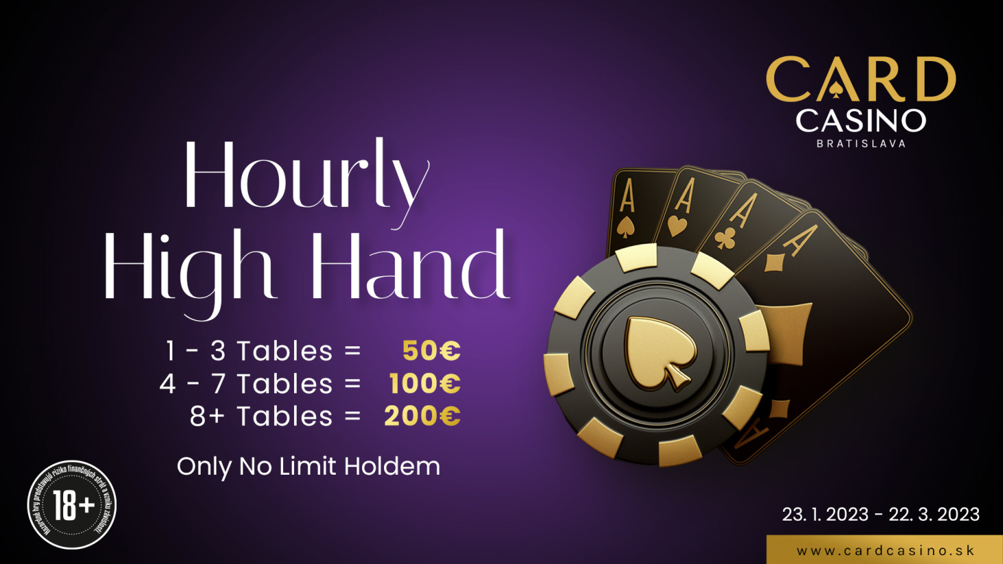 Come for an hourly reward of €50 or more as part of the High Hand bonus