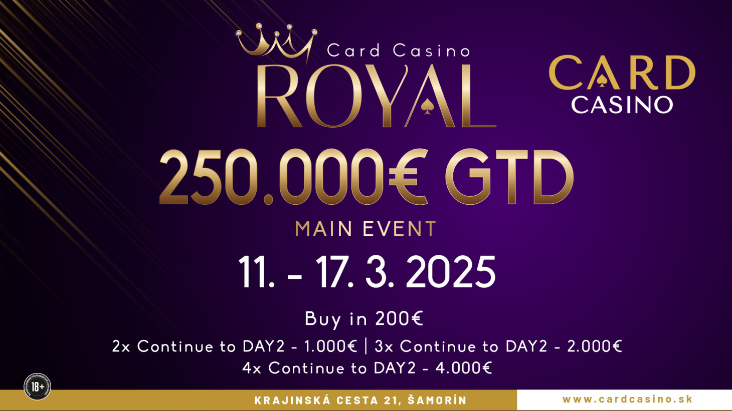 Es ist eine weitere ROYAL im März mit dem €250.000 GTD Main Event