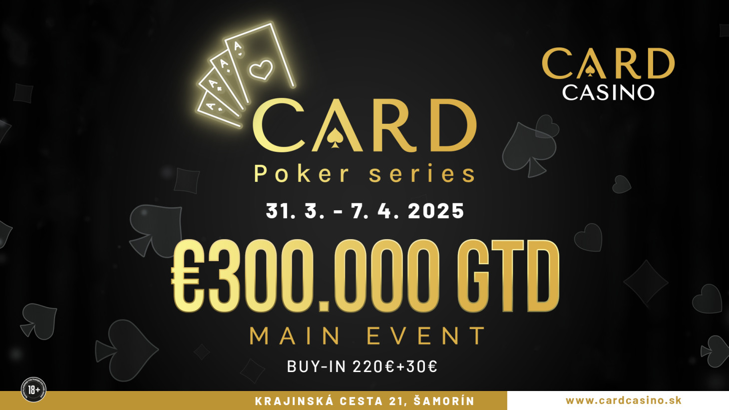 Die Card Poker Series ist im April mit dem 300.000€ GTD Main Event zurück!