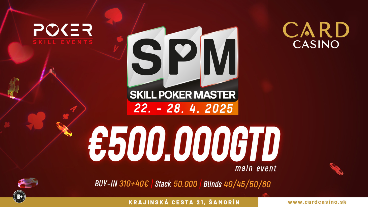 Das Skill Poker Masters Festival kehrt mit einem €500.000 GTD Main Event nach Card Casino zurück!