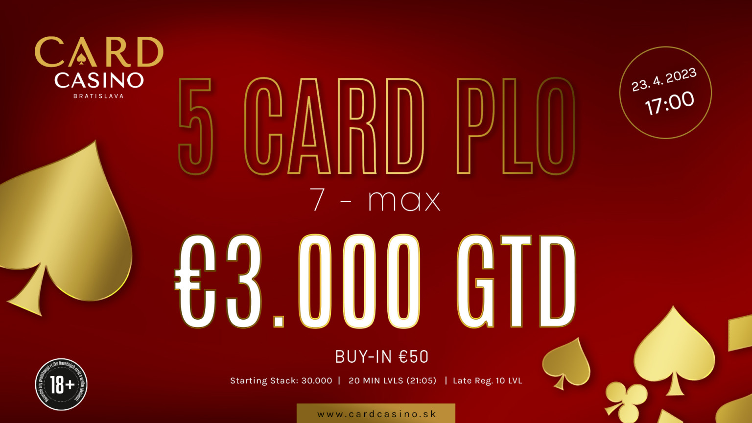 Week of One day Tournaments brings PLO, Big Stack and Myster Bounty €25,000
