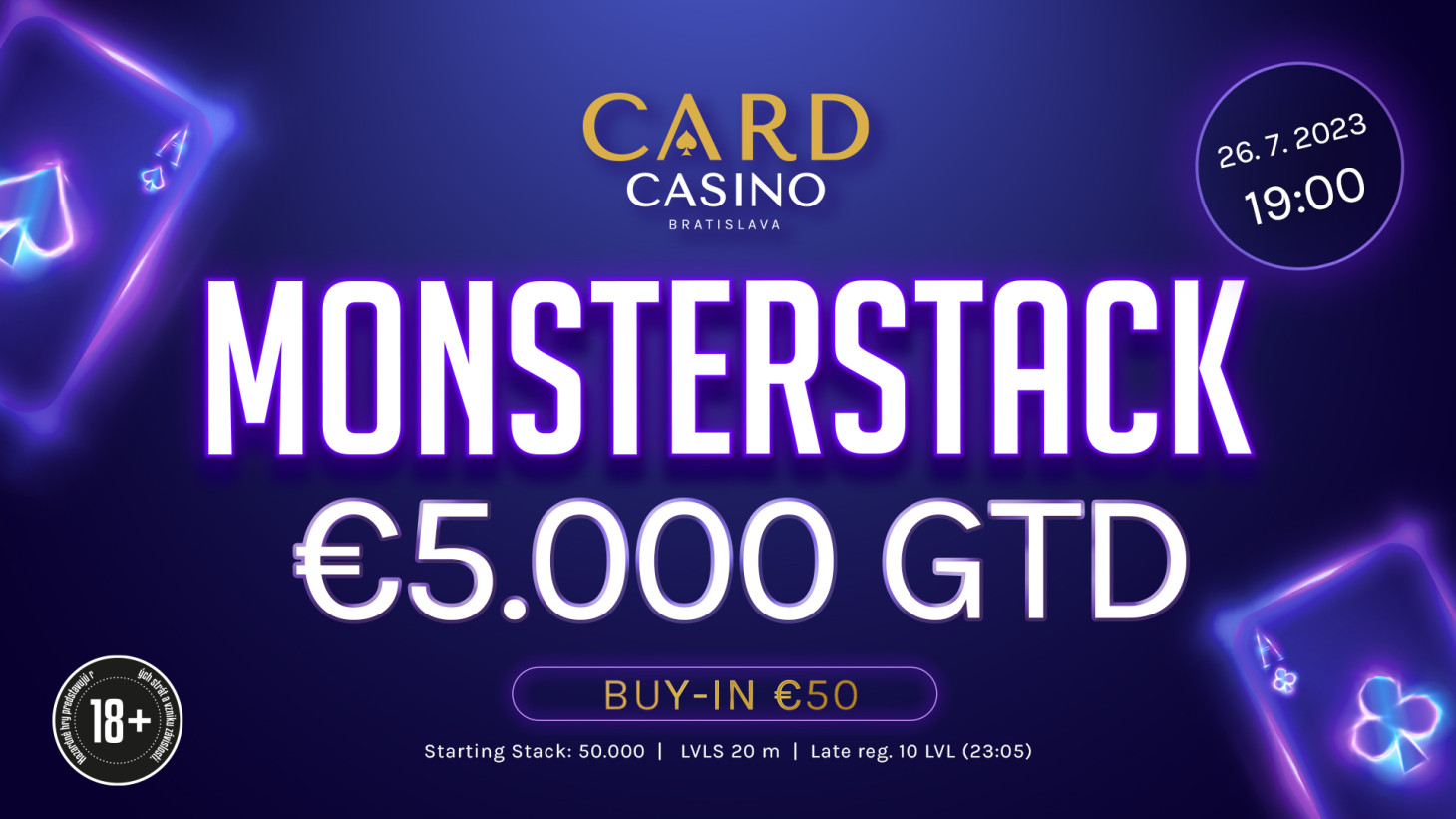 Zwei eintägige Turniere gefolgt von einem 100.000 € GTD-Turnier. Poker in Card Casino schläft nie!