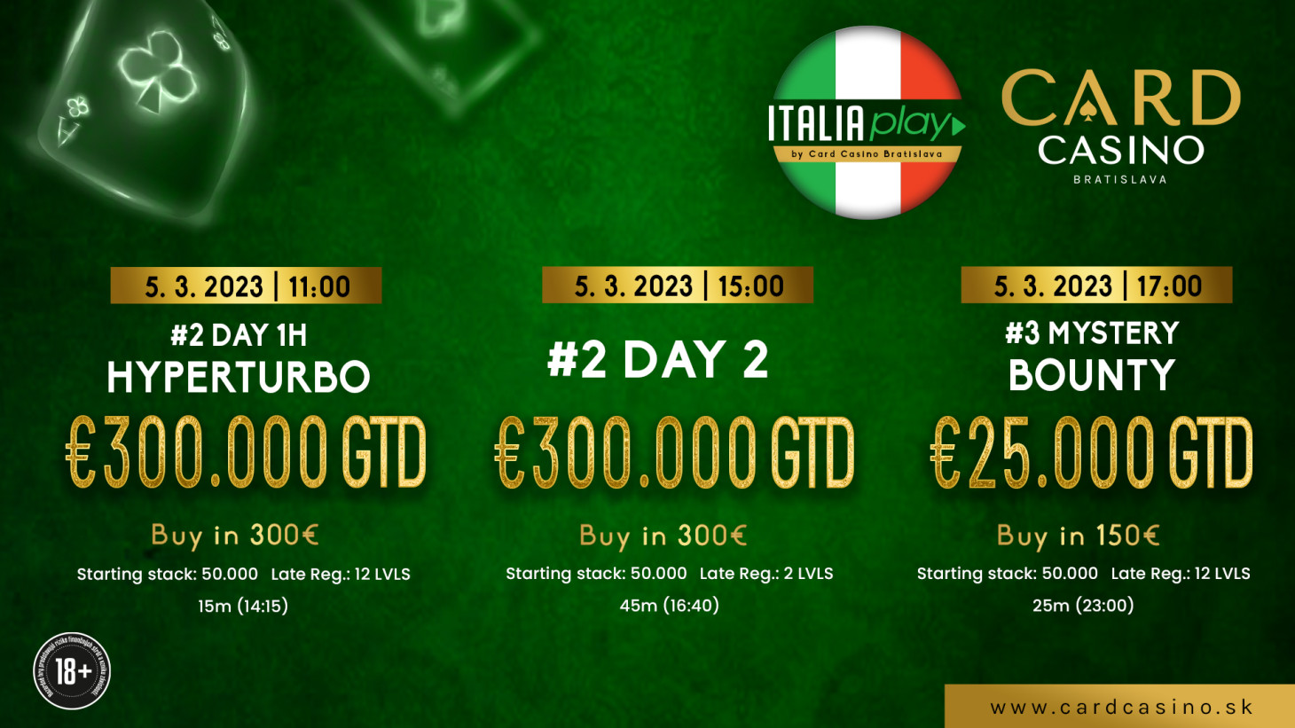 Dnes pokračuje Italia Play Main Event, Kdo si zahrá Day 2?