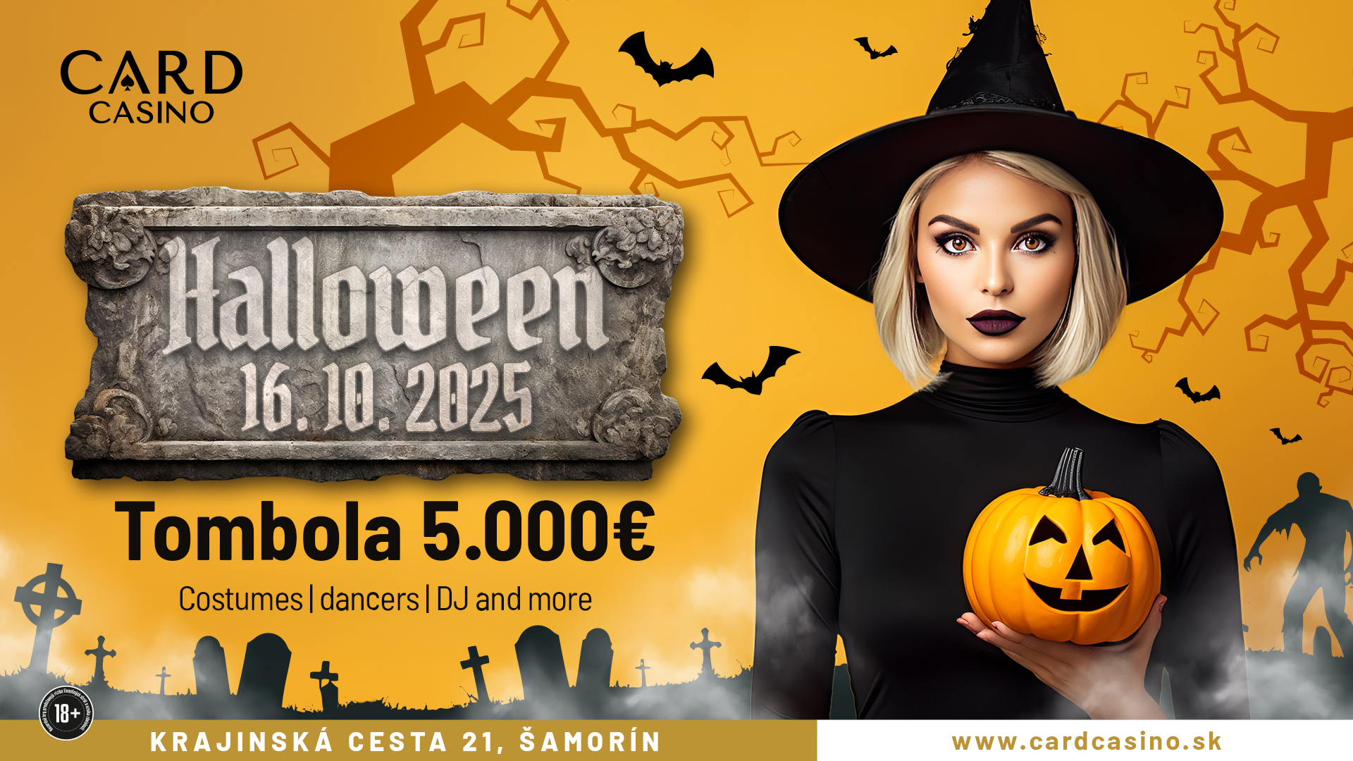 Gruselige Dekorationen und eine großzügige Tombola. Halloween im Casino
