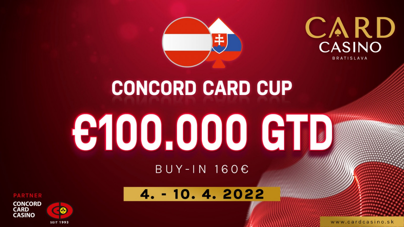 Die Legende ist zurück in einer neuen Umgebung. Bratislava begrüßt den Concord Card Cup €100 000