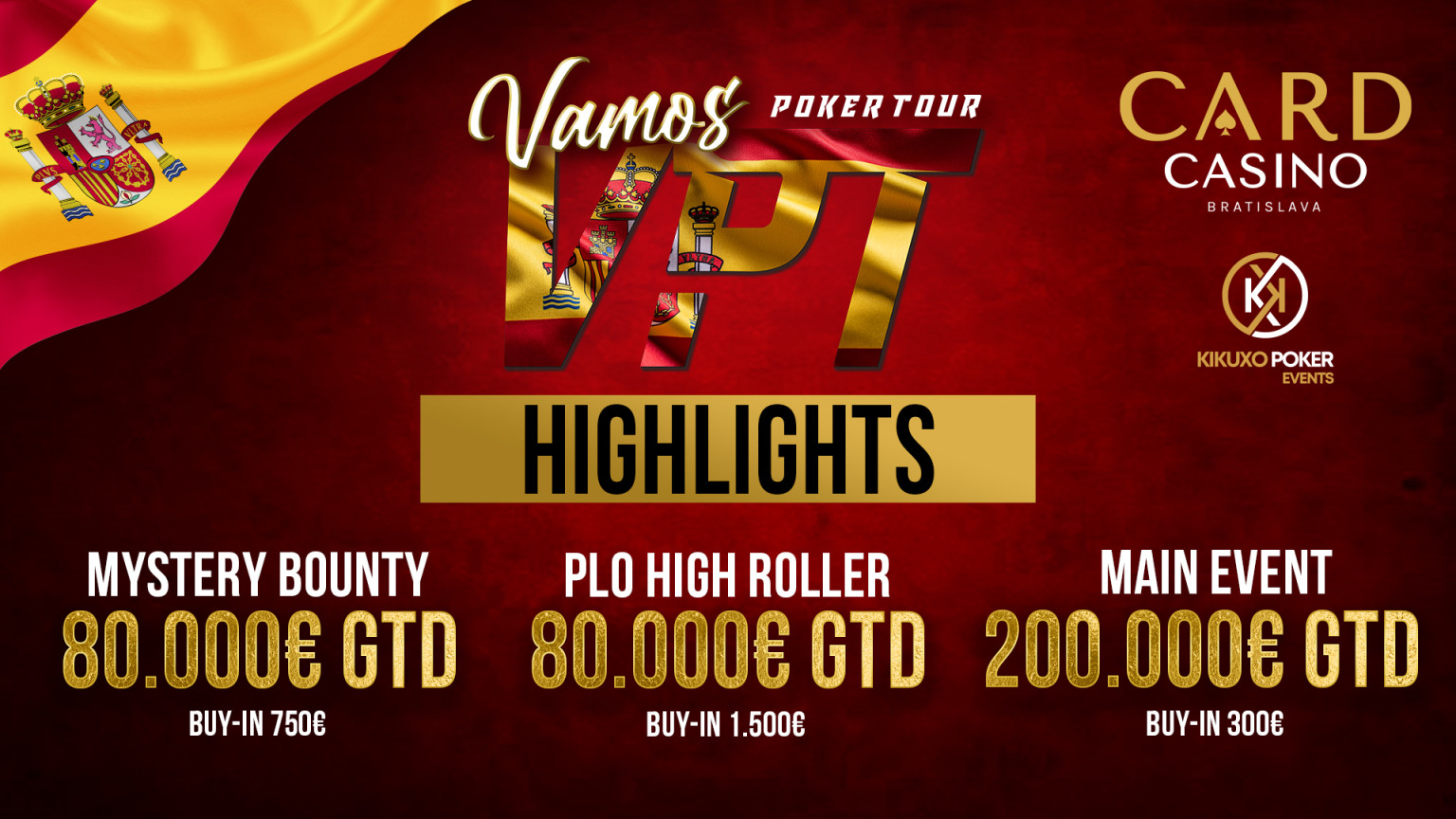 The Vamos Poker Tour starts today with a €400,000 guarantee