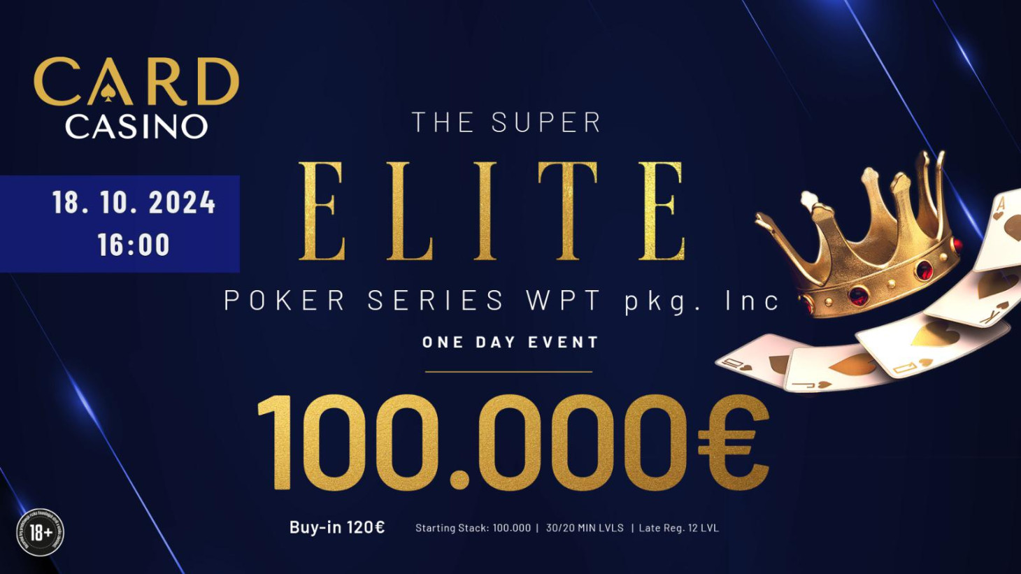 Welcome to the new Card. The special ELITE 100.000€ GTD is being played in mid-October!