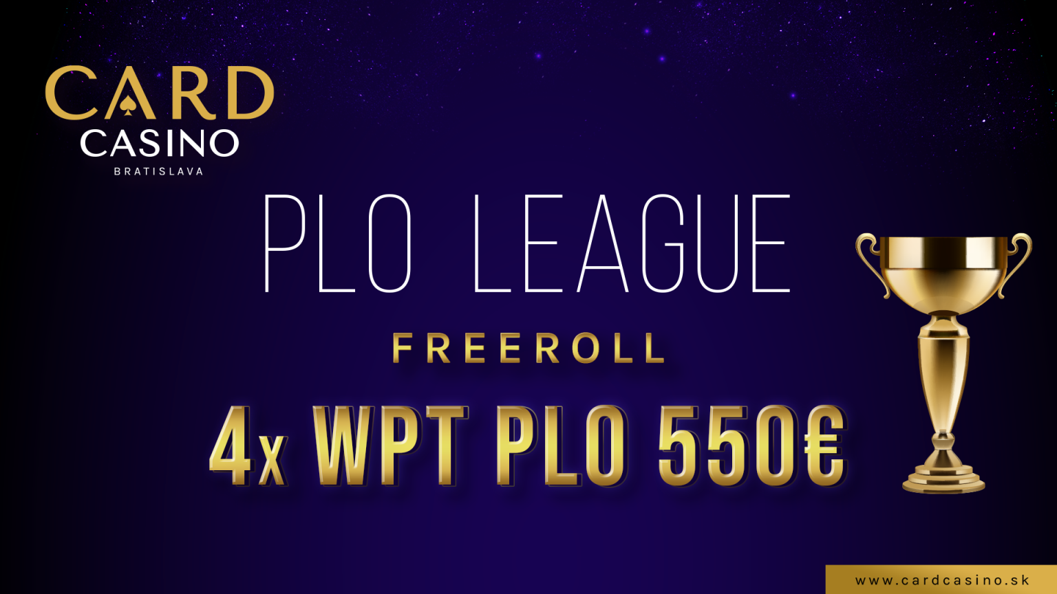 Die beliebte PLO-Liga geht weiter. Wir verlosen 4 Eintrittskarten für die WPT!