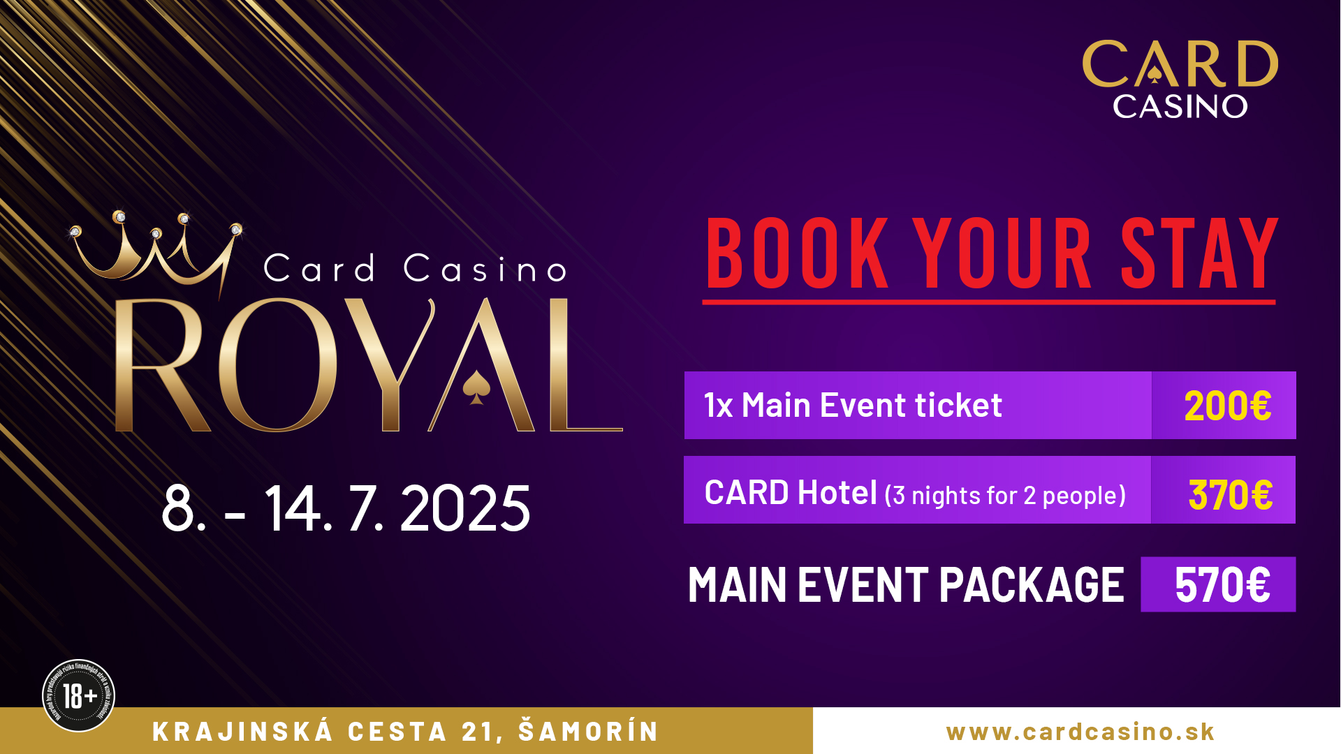 Main Event Package – 570€