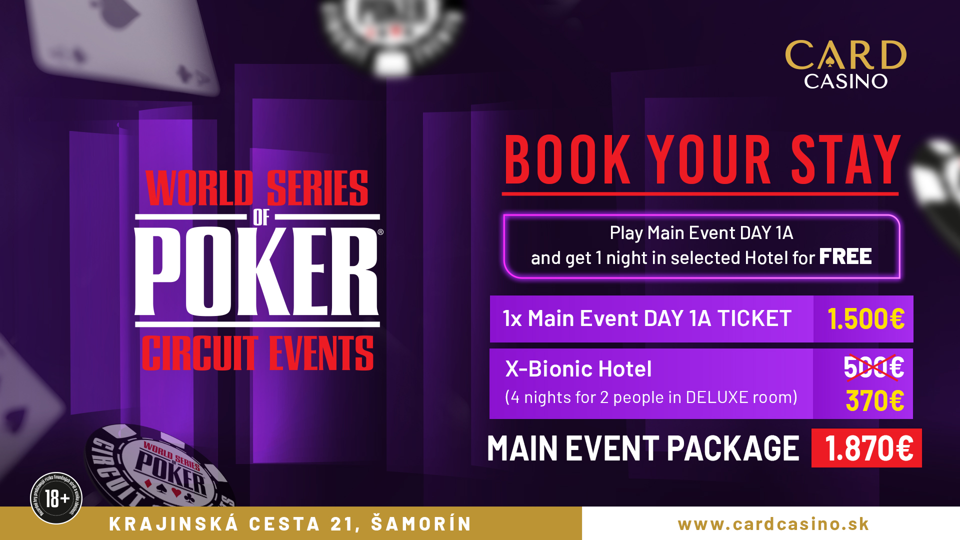 Main Event EARLY BIRD DEAL - 1.870€